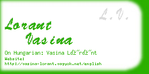 lorant vasina business card